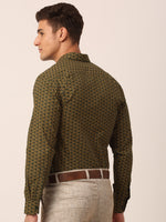 Thumbnail for Jainish Men's Cotton Printed Formal Shirts ( SF 821Olive ) - Distacart