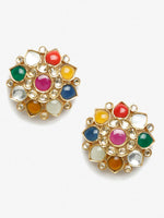 Thumbnail for Multicoloured Contemporary Studs Earrings - Ruby Raang - Distacart