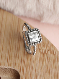 Thumbnail for Priyaasi Women Oxidised Silver Solitaire Ring - Distacart