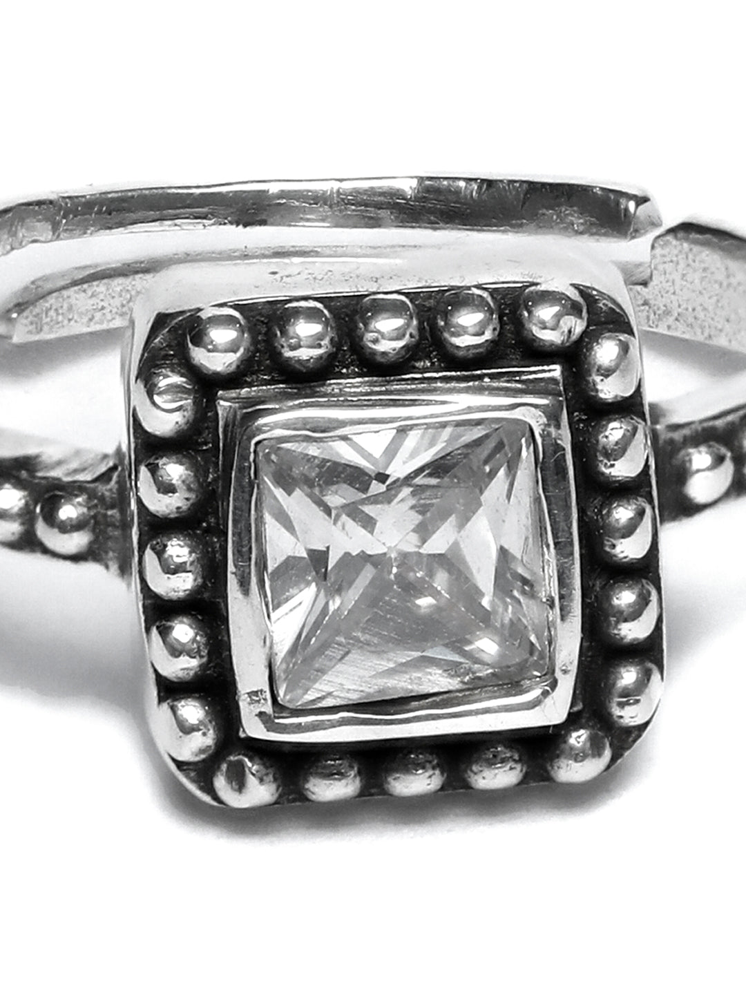 Priyaasi Women Oxidised Silver Solitaire Ring - Distacart