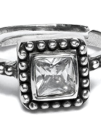 Thumbnail for Priyaasi Women Oxidised Silver Solitaire Ring - Distacart