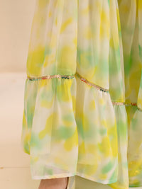 Thumbnail for Girls Ethnic Motifs Embroidered Kurti With Sharara Dupatta - Mini Marvels - Distacart