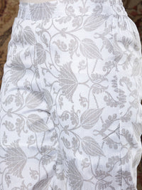 Thumbnail for Lyush Women's Grey Brocade Floral Kurta With White Brocade Pants - Distacart