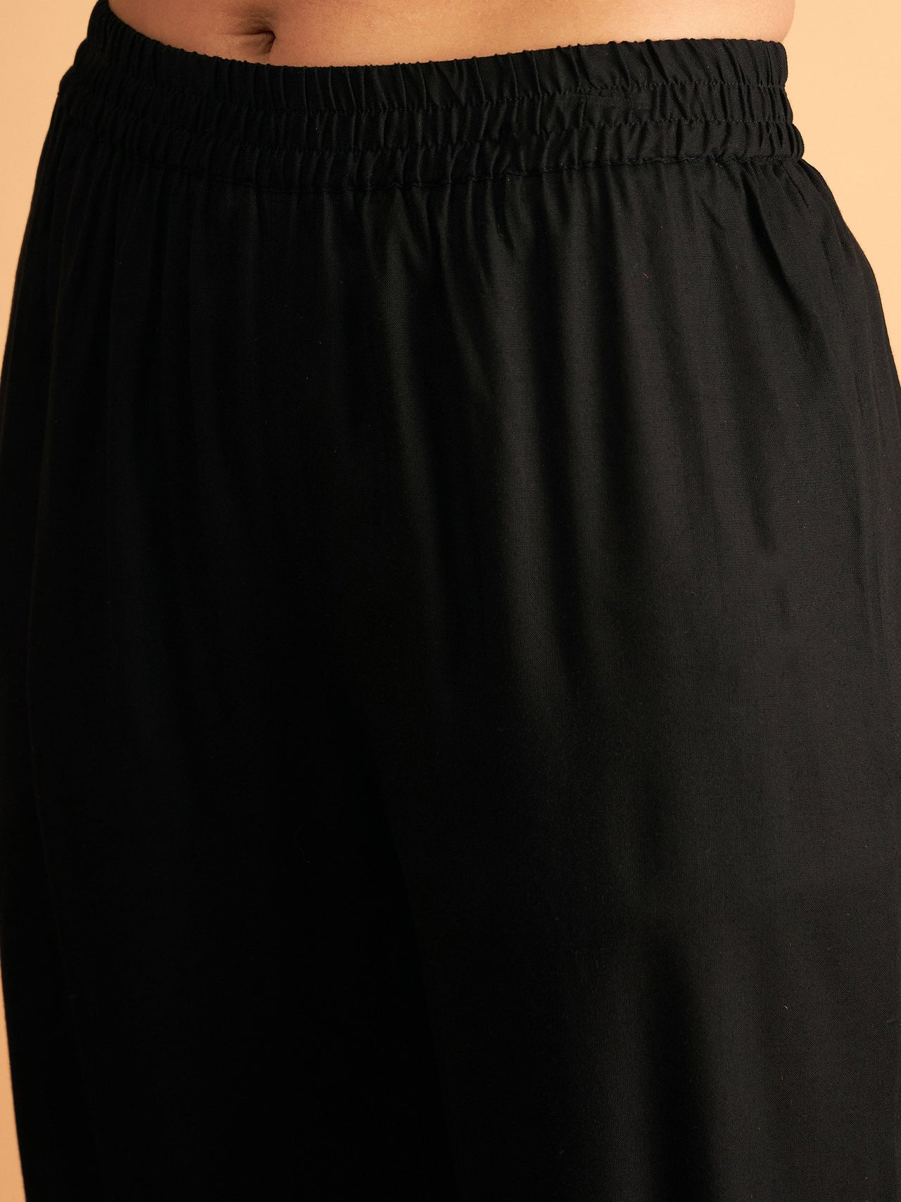 Lyush Women Black Embroidered A Line Top With Straight Pants - Distacart