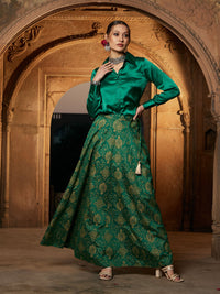 Thumbnail for Lyush Women Green Satin Regular Shirt - Distacart
