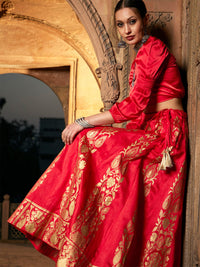 Thumbnail for Lyush Women Orange Foil Print Anarkali Skirt - Distacart