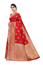 Thumbnail for Vamika Red Weaving Banarasi Jacquard Saree - Distacart