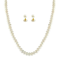 Thumbnail for J Pearls Button White Pearl Set - Real Pearl Jewelry - Distacart