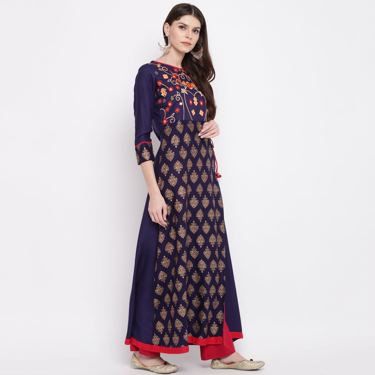 NOZ2TOZ Women's Blue Color Rayon A-Line Kurta Only - Distacart