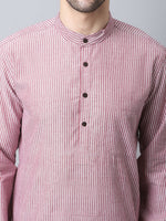 Thumbnail for Even Apparels Red Pure Cotton Men's Kurta With Band Collar - Distacart