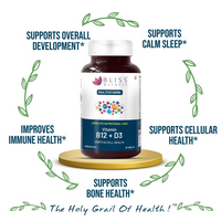 Thumbnail for Bliss Welness Vitamin B12+D3 Tablets - Distacart
