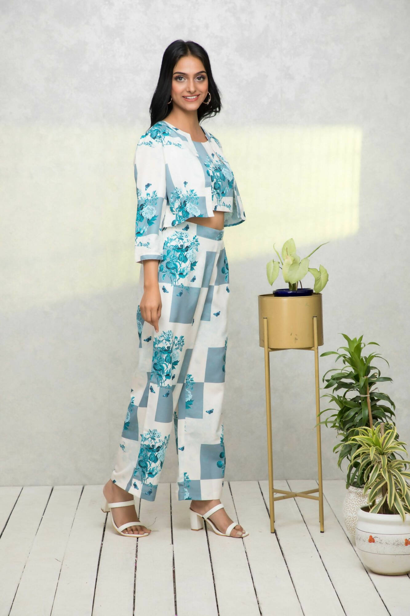 Myshka Women Multi Printed Summer Checks Co-Ords - Distacart