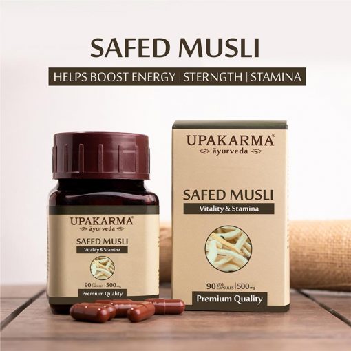 Upakarma Ayurveda Safed Musli Capsules - Distacart