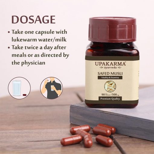 Upakarma Ayurveda Safed Musli Capsules - Distacart
