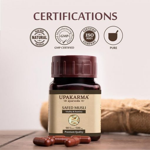 Upakarma Ayurveda Safed Musli Capsules - Distacart