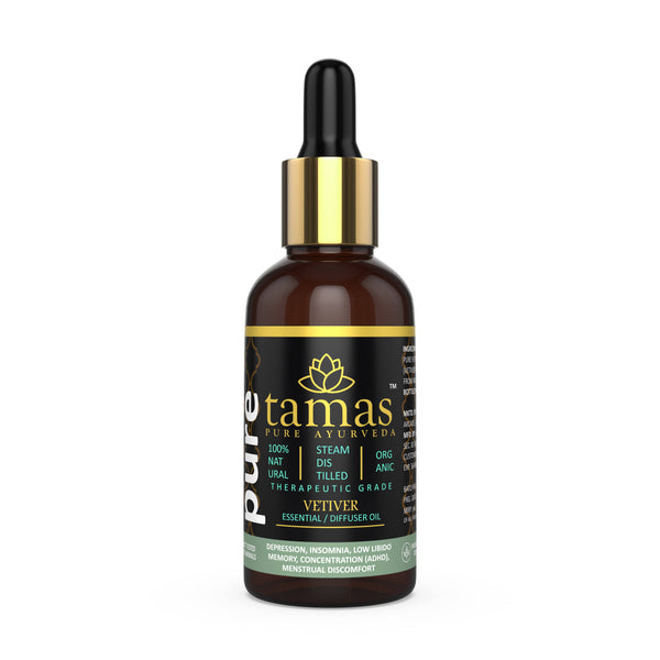 Tamas Pure Ayurveda 100% Organic Vetiver Essential Oil - USDA Certified Organic - Distacart