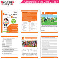 Thumbnail for Scholars Insights Comprehension and Cloze Grade 4|English Vocabulary, Grammar Skill Book 4| Ages 9-10 Years - Distacart