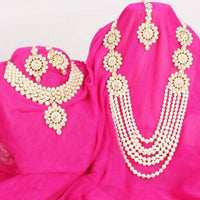 Thumbnail for Mominos Fashion Gold-Plated with Stone & Pearls Necklace Combo Set Online