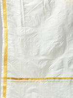 Thumbnail for Ramraj Cotton Premium Wedding Cream Readymade Panchakacham,Kurta & Towel Set RP Jari - Distacart