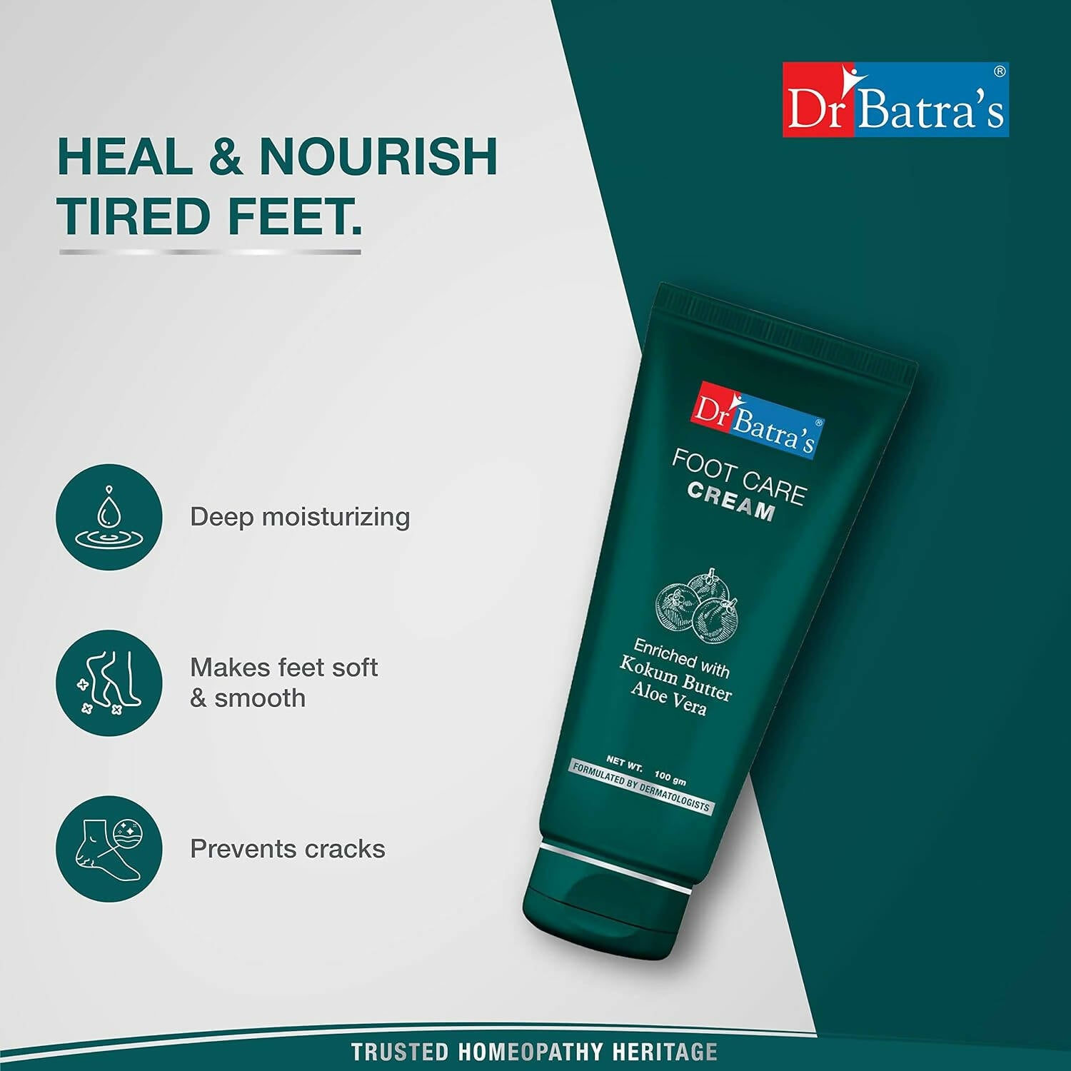 Dr. Batra's Foot Care Cream With Kokum Butter & Aloe Vera - Distacart