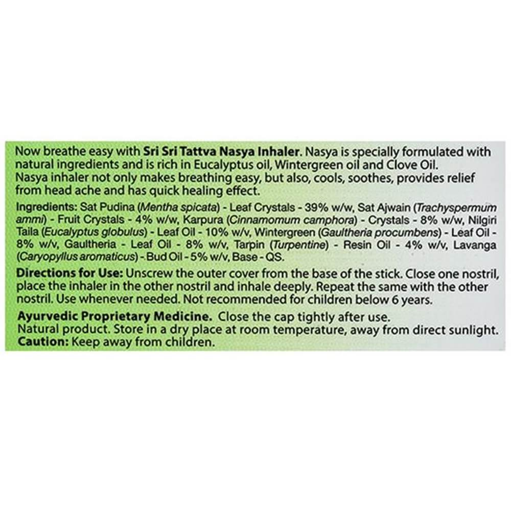 Sri Sri Tattva Nasya Breathe Easy Ingredients