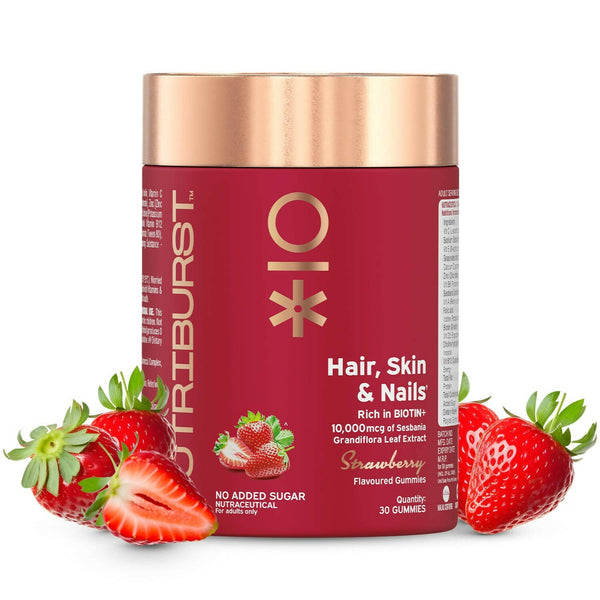 Nutriburst Biotin Gummies For Hair, Skin & Nails Growth - Distacart