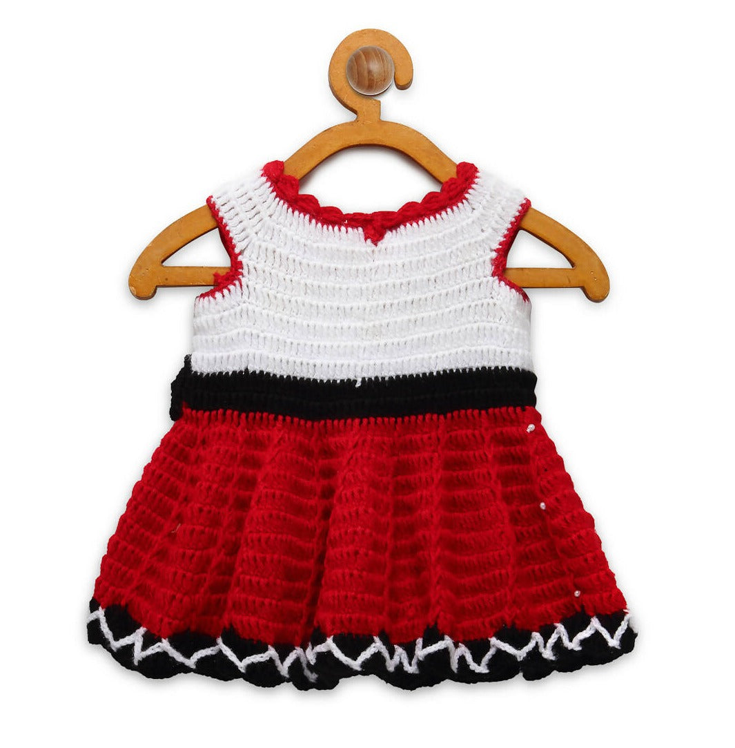Chutput Kids Micky Design Red Coloured Solid Frock - Distacart