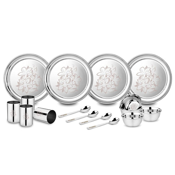 Stainless Steel Glory Dinner Set, 16-Pieces