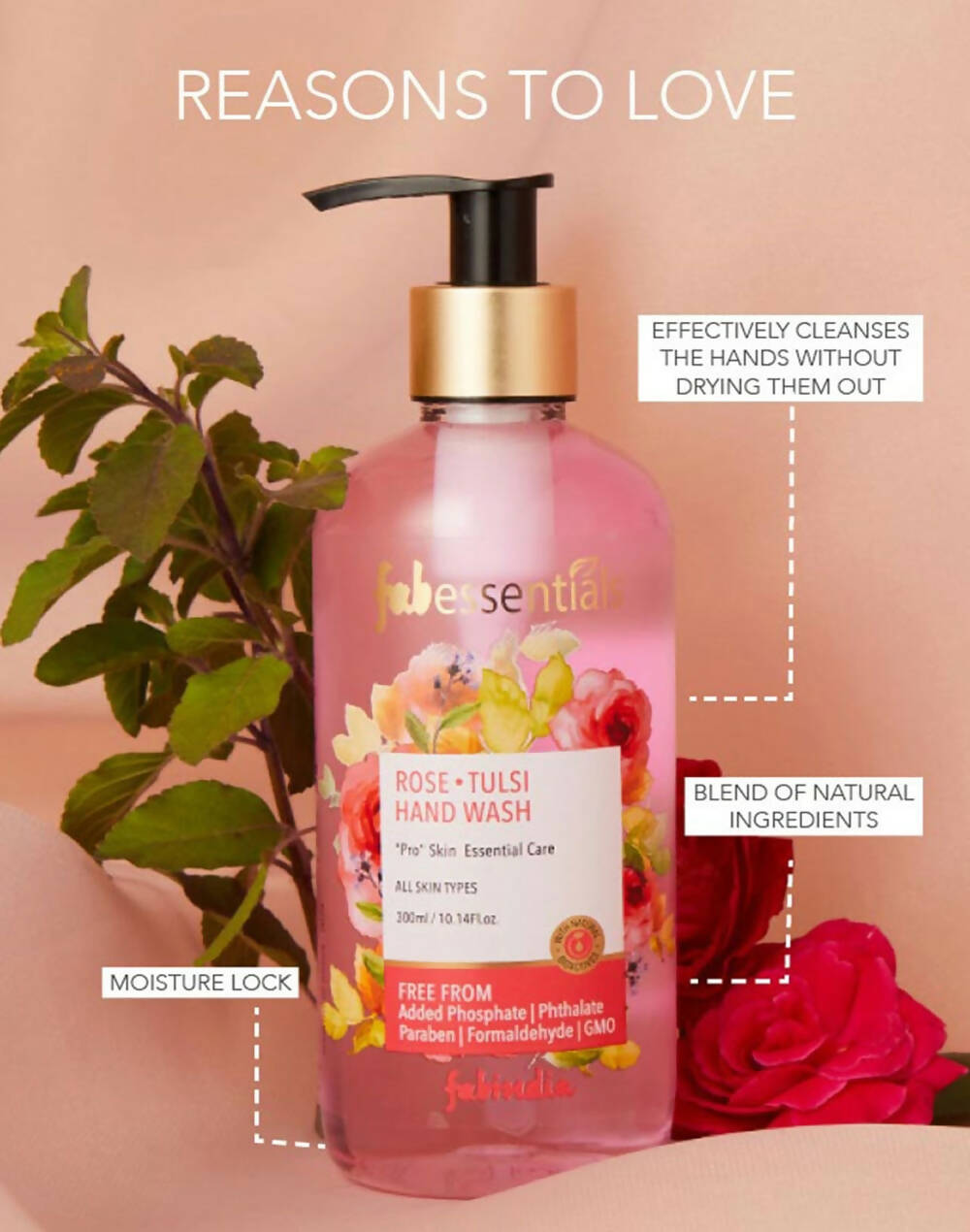 Fabessentials Rose Tulsi Hand Wash - Distacart