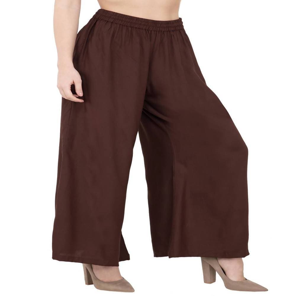 Lagi Women's Brown Solid Palazzo (PLZ04J)