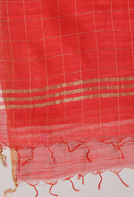 Mominos Fashion Moeza Women's Cotton Zari Box Red Dupatta - Distacart