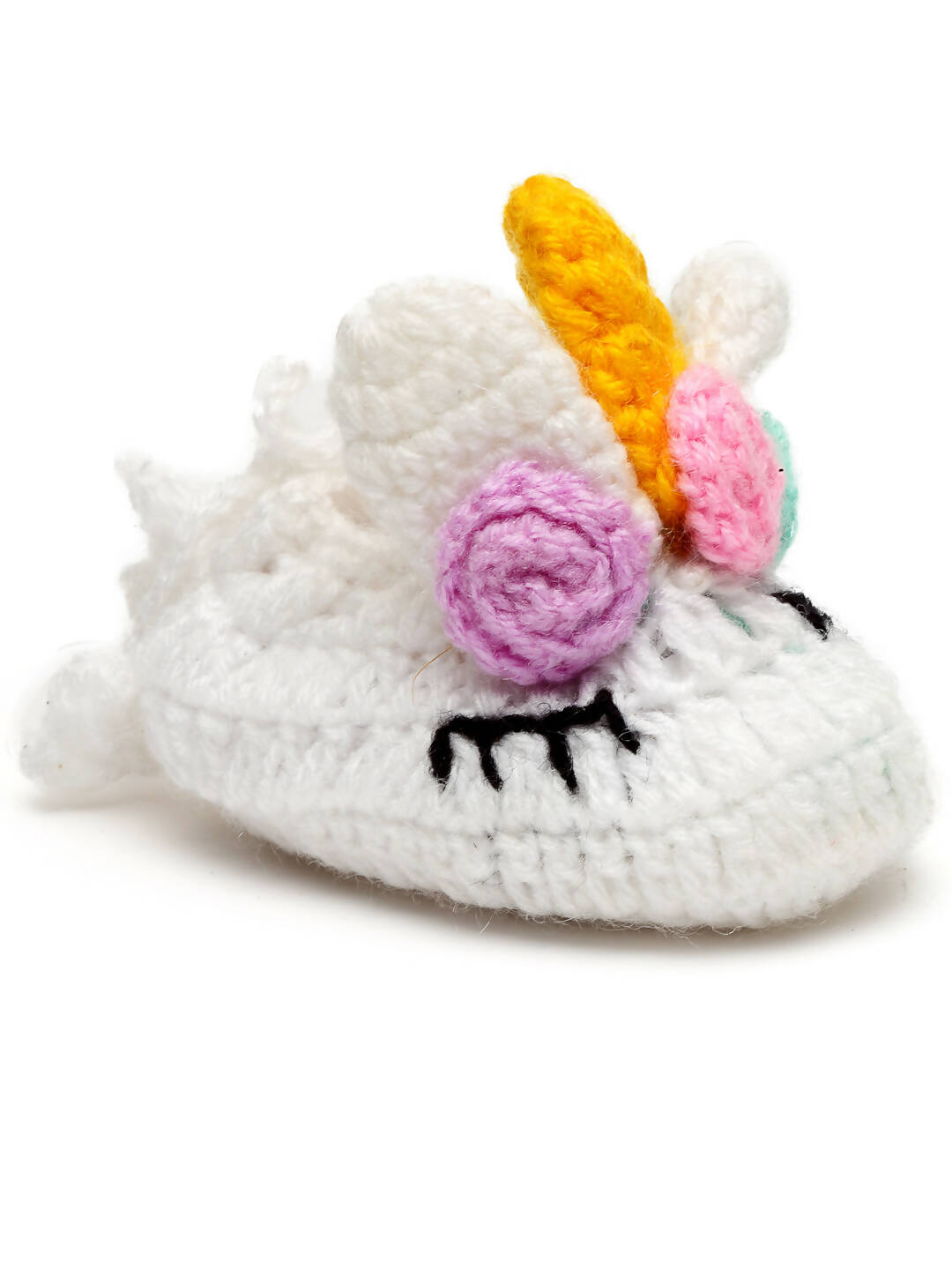 Chutput Kids Woollen Hand Knitted Unicorn Detailed Booties - White - Distacart