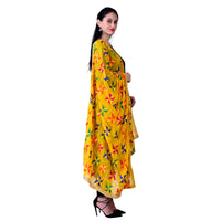 Thumbnail for SWI Stylish Women's Embroidered Phulkari Chiffon Yellow Dupatta