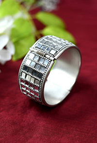 Thumbnail for Mominos Fashion Kamal Johar Oxidised Mirror work Design Bracelet