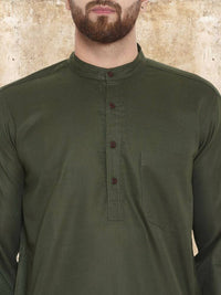 Thumbnail for Even Apparels Pure Cotton Green Kurta - Green - Distacart