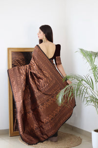 Thumbnail for Vamika Weaving Banarasi Jacquard black Kanjivaram Saree - Distacart