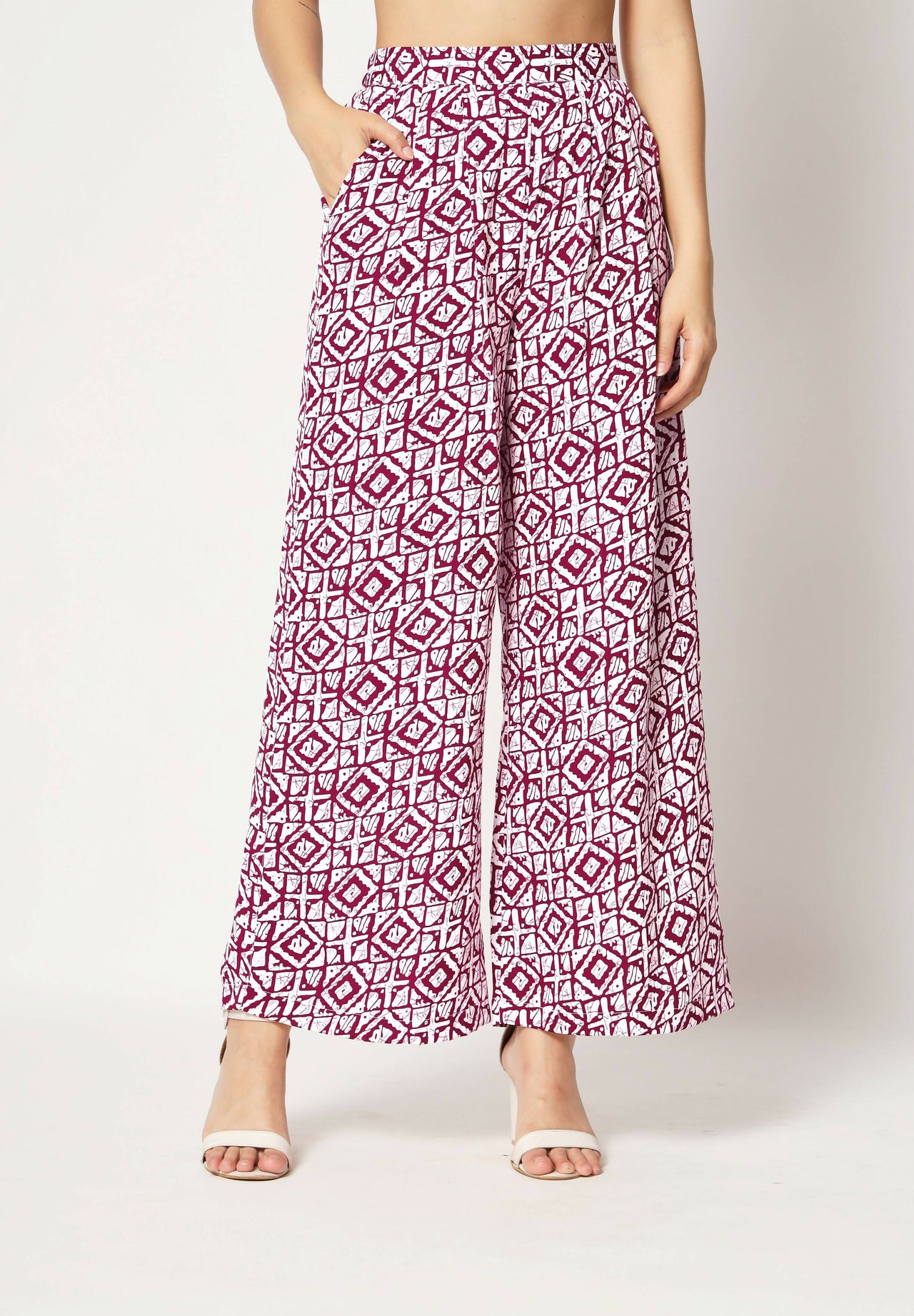 Pink Crepe Digital Printed Top With Matching Trouser - Shivani - Distacart