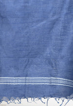 Thumbnail for Mominos Fashion Moeza Women's Linen Cotton Silver Border Blue Dupatta - Distacart