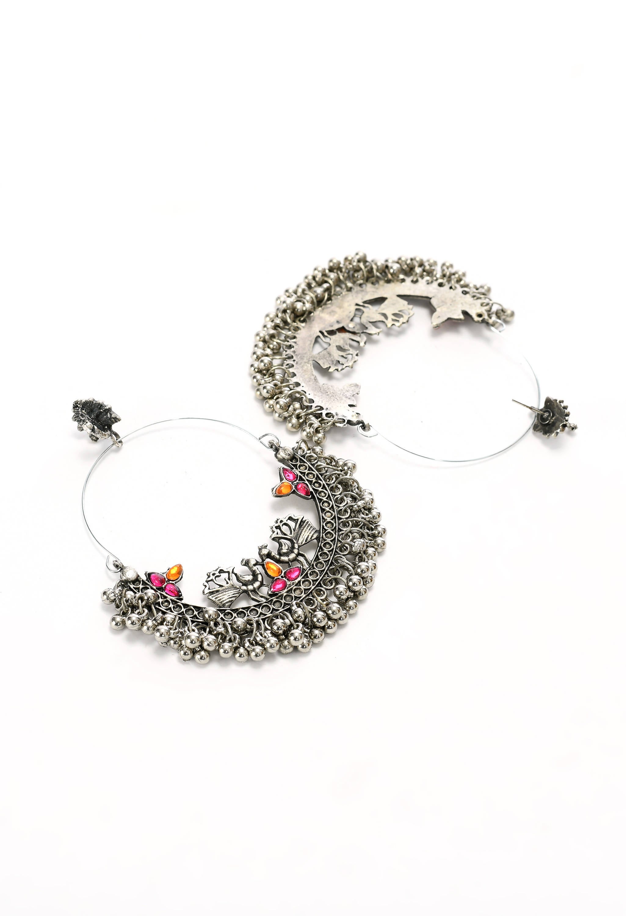 Mominos Fashion Johar Kamal Peacock Design Chandbali Earrings - Distacart