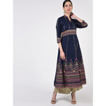 Thumbnail for Cheera Women's Hand Block Print Ghagra Style Anarkali Kurta (CH036K)