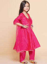Thumbnail for Girls Blue Embroidered Kurta With Trousers & With Dupatta for Kids - Bhama - Distacart