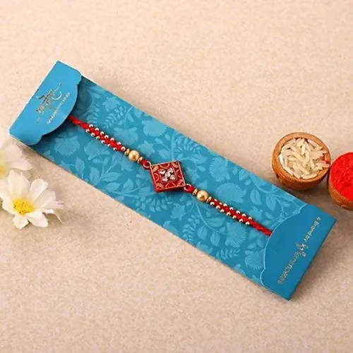 Sleek American Diamond Rakhi And Almond Treat Chocolate - Distacart