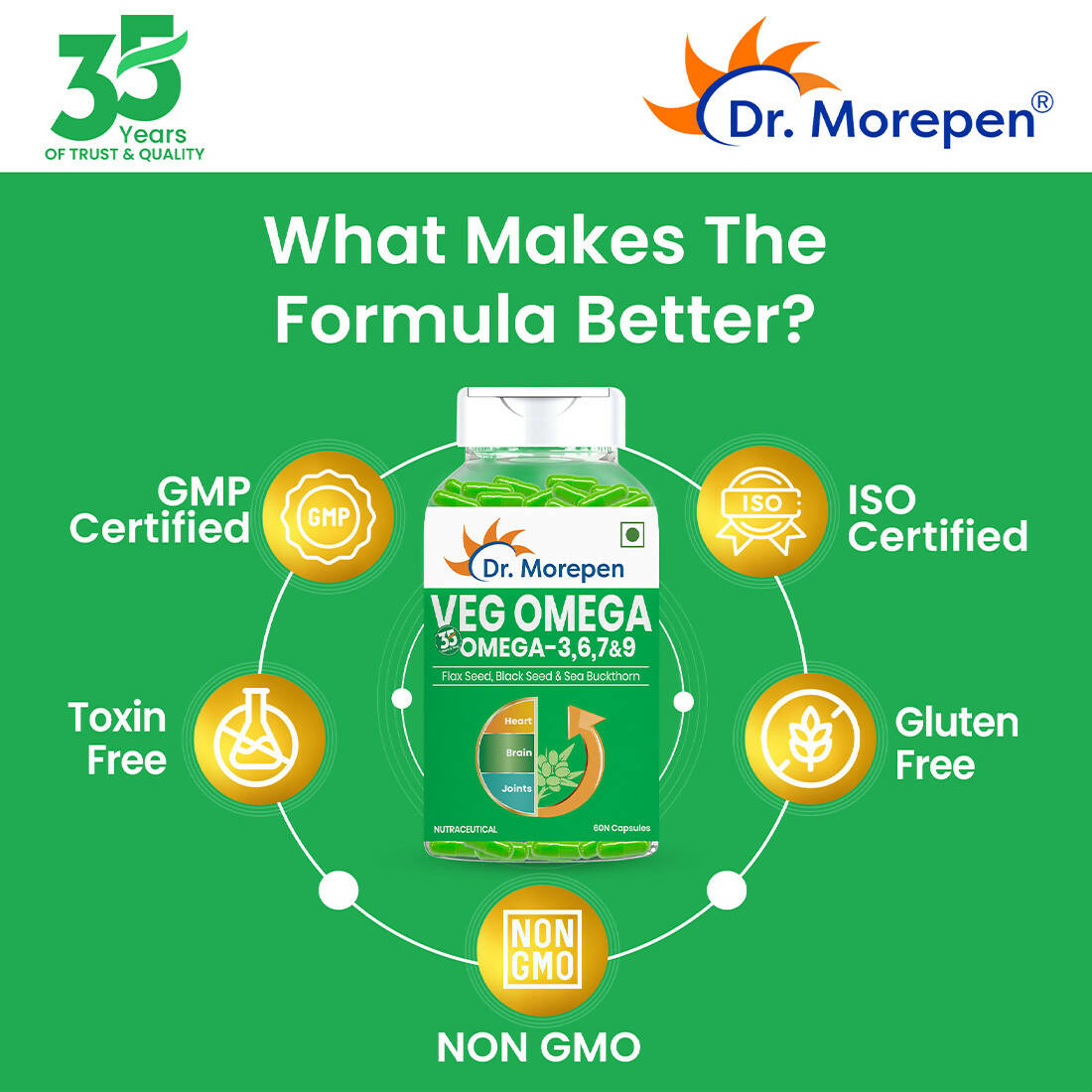 Dr. Morepen Veg-Omega Veg Capsules - Distacart