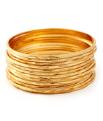 Thumbnail for Gold-Plated Alloy Set Of 12 Thin Gold Plated Bangles - The Pari - Distacart
