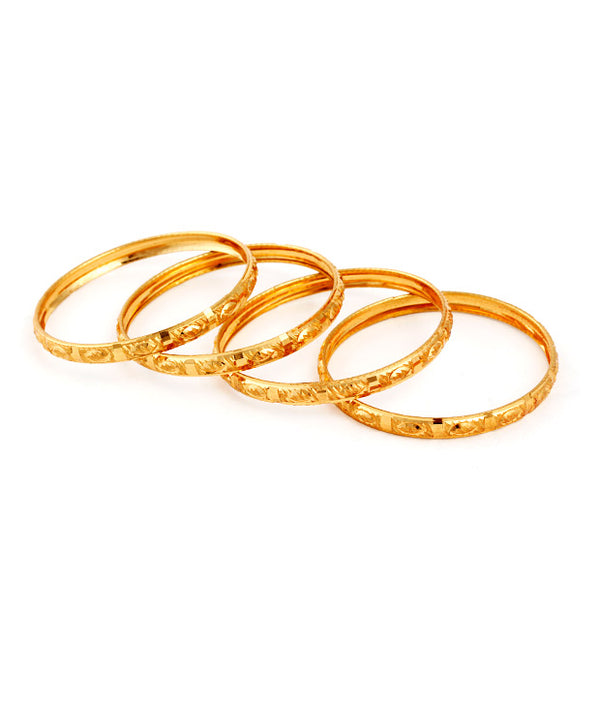 Gold-Plated Alloy Set Of 4 Gold Plated Bangle - The Pari - Distacart