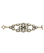Thumbnail for Gold-Plated Alloy Pearl Studded Designer Bracelet - The Pari - Distacart