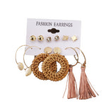 Thumbnail for Gold-Plated Alloy Set Of 6 Designer Earrings - The Pari - Distacart