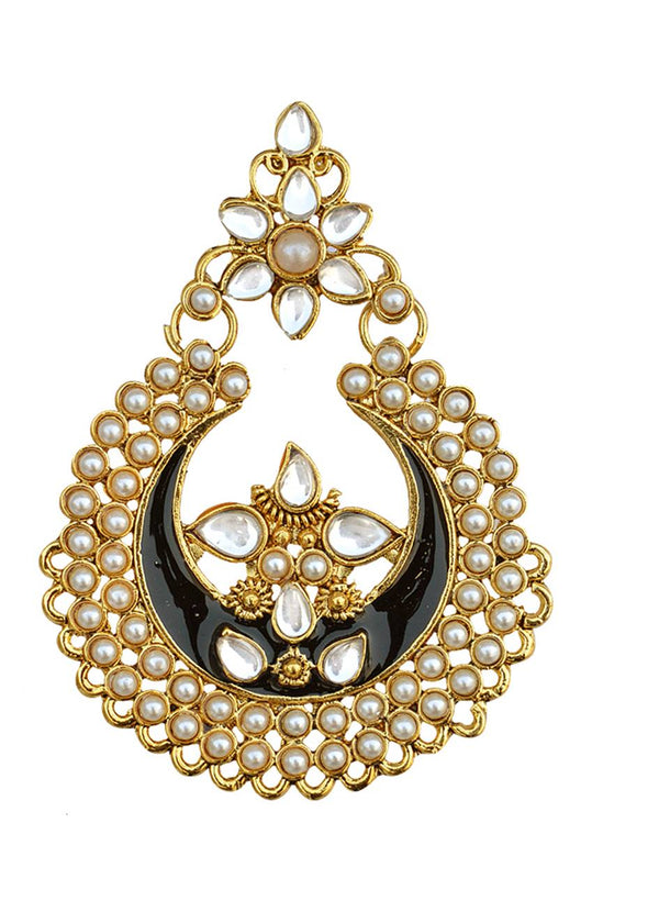 Gold-Plated Alloy Black Enamel Ethnic Earrings - The Pari - Distacart