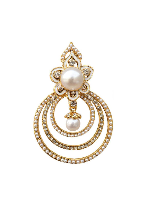 Gold-Plated Alloy Traditional Look Pearl Studded Earrings - The Pari - Distacart