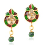 Thumbnail for Gold-Plated Alloy Enamel Stud Earrings - The Pari - Distacart